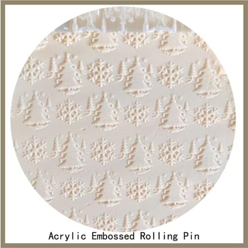 Non-Stick Clay Art Project Designs for Fondant Sugar Craft Cake Decorating Tools Christmas Rolling Pin Pattern Baking