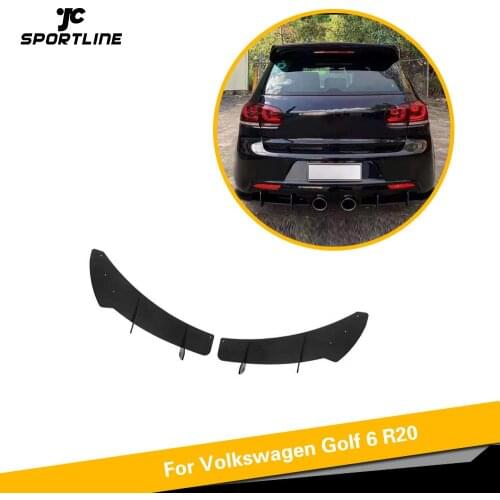 Car Rear Diffuser Lip Splitters Fins For Volkswagen VW Golf 6 VII GTI R20 Fins Shark Style Bumper Cover Splitters ABS Black