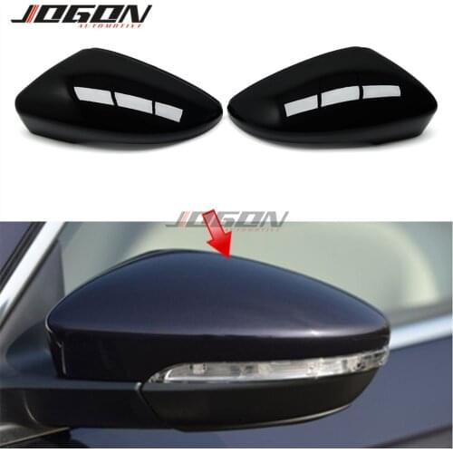 For Volkswagen For VW Passat B7 CC Scirocco MK3 Jetta MK6 EOS Beetle R Black Side Wing Rearview Mirror Cover Trim Caps Case
