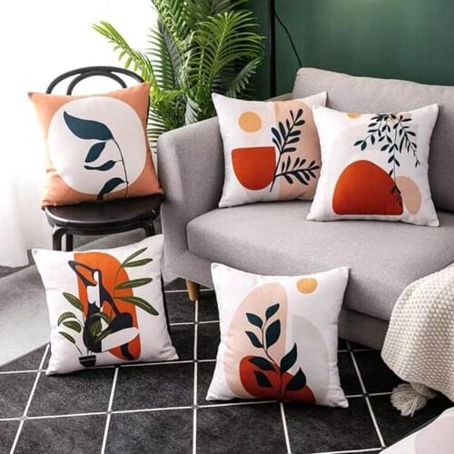 Nordic Style Printed Plant Rainbow Cushion Cover Pillow Case Sofa Home Decor