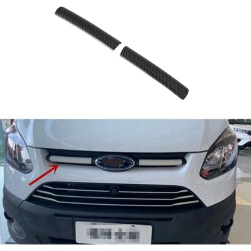 For Ford Transit 2017 Tourneo Custom 2016 Carbon Fiber Style ABS Car Front Head Emblem Grill Cover Trim Styling Sticker