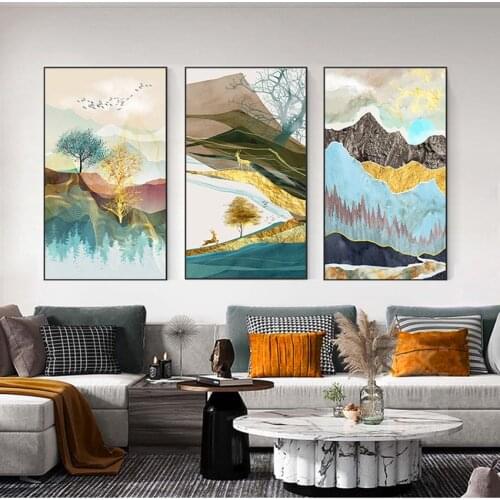 For Living Room Landscape Canvas Art Big Wall Art Abstract Scandinavian s Prints Modern wall Painting Nordic Wall Pictures