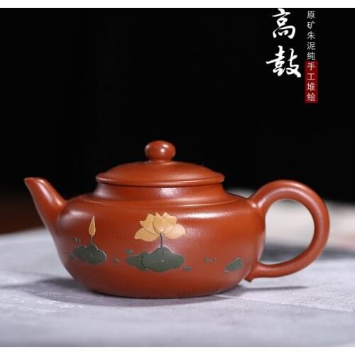 Pot Purple Sand Teaware Purple clay Pot High Drum Pot Painted Mud Painting Handmade Pot Customized Wholesale Quality