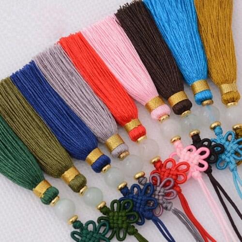 Chinese knot Silk Tassel Charm Necklace Earring Findings Tassels DIY For Jewelry Finding Accessories
