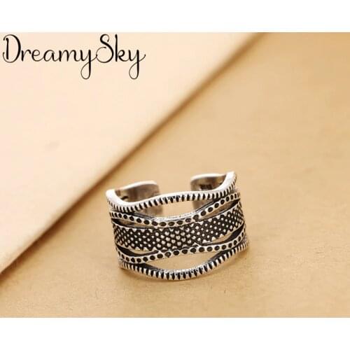 New Trendy Bohemian Silver Color Large Rings For Women Girls Gift Vintage Large Engagement Ring Anillos Anelli