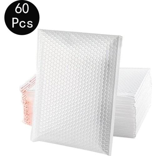 60Pcs White Bubble Mailer Envelopes Packaging For Mailing Gift Packaging Bags For Business Mailer Envelopes Poly Mailer