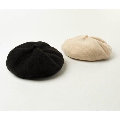 Korean autumn and winter new three-dimensional knitting thread sweatband Wool Beret painter Hat Womens warm hexagonal hat