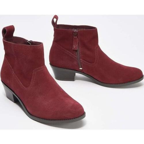 Fashion Women Boots Winter Flock Zipper Square Heel Ankle Boots Casual Warm Shoes Sexy Pointed Toe Female Boots Dropshipping