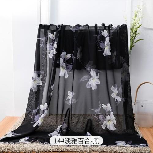 Printed Floral Chiffon Fabric For Women Blouse And Dress Can See Though 50*150cm TJ3305