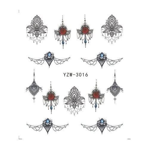 1 PC New Elegant DIY Creative Wraps Sticker for 3d Nail Art Decals Necklace Black/White Lace Pattern Decoration Manicure