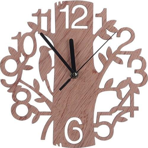 Country house tree wall decoration wall clock wooden clock quartz without