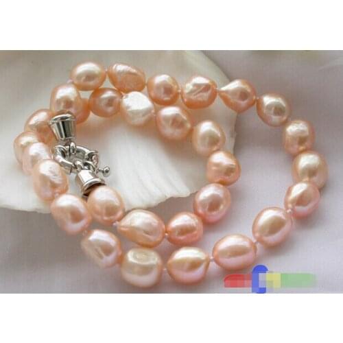 Wholesale >>> 17" 13MM PINK BAROQUE FRESHWATER CULTURED PEARL NECKLACE