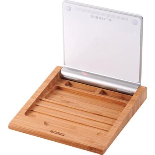 SAMDI Bamboo Holder Dock Stand for Bluetooth Wireless Magic Trackpad Wooden Bluetooth touchpad bracket