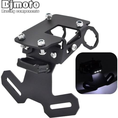 BJMOTO Motorcycle Number Plater Bracker with light License Plate Holder Mount Support Tail Light Holder For Kawasaki Z900 17-20