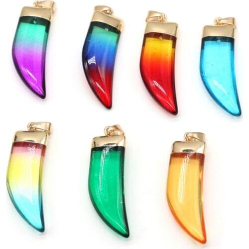 Natural Stone Pendants Knife Shape 7 Chakras Crystal Necklace Pendant for Jewelry Making DIY Necklace Earring Accessories
