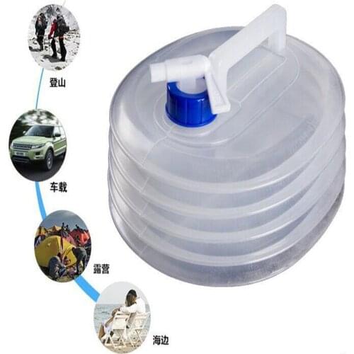 High-Quality 1Pair 10L-15L Portable Folding Kettle Outdoor Camping Plastic Bucket Compression Expansion Bottle Car Travel D421