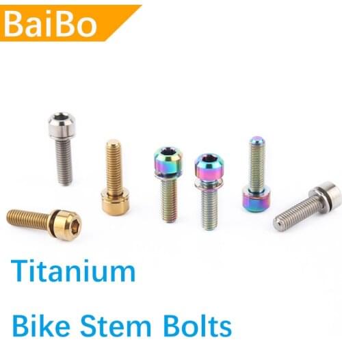 BaiBo Ti Titanium Bolts 6 units for Bike Stem Lightweight for all bike stems M5 5mm 16 18 20 mm