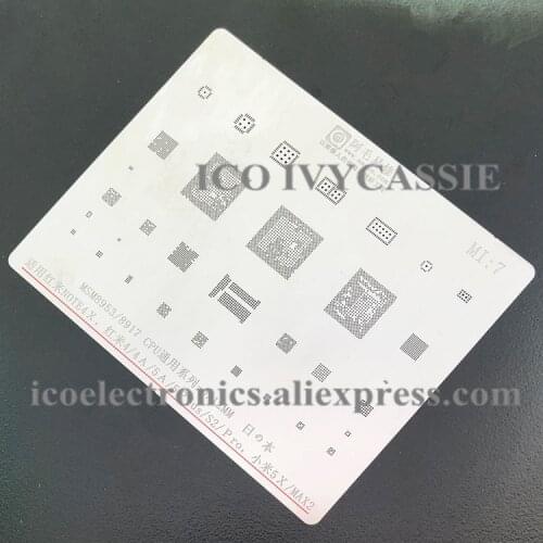 For Redmi 4/4a/5a/5p/s2/pro/note4x Xiaomi 5x/max2 BGA Stencil MSM8953/8917 CPU Reballing IC BGA Solder Template 0.12mm Thickness