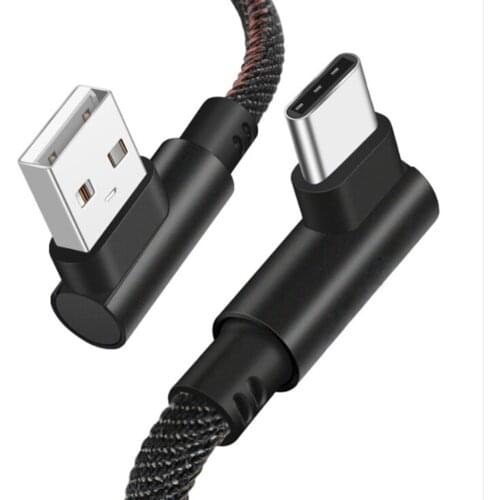 Type-C 90 Degree Right Angle USB C 3.1 Fast Charging Cable Type c Data Sync Cord Quick Charger Wire For Samsung Huawei XIAOMI