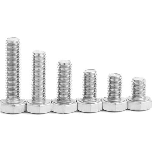 5/20pcs External Hex Hexagon Head Screws with Full Thread M4 M5 M6 M8 304 Stainless Steel Hexagon Head Bolt DIN933