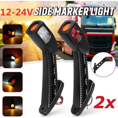 2020 new 2PCS 12-24V 3 Color LED Car Waterproof Outline Side Marker Indicator Turn Light For Trailer Truck