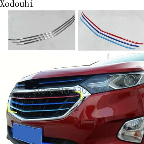 Car Styling Cover Protection Stainless Trim Front Bottom Grid Grill Grille For Chevrolet Equinox Third GE 2017 2018 2019 2020