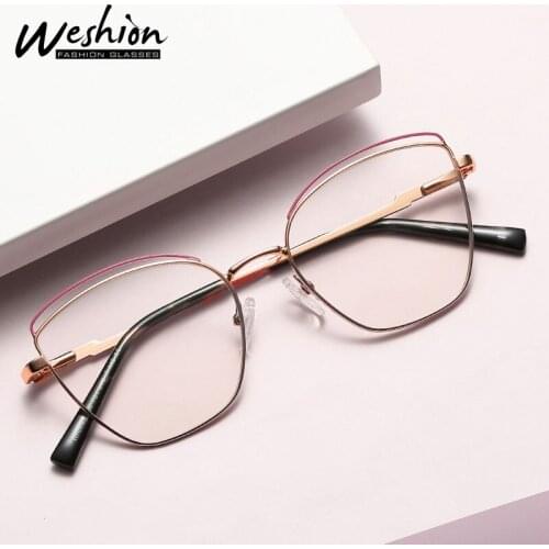 Women Anti Blue Light Glasses Metal Cat Eye Optical Eyewear Frame Female Fashion Computer Eyeglasses