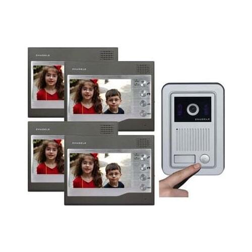 ZHUDELE Home Security Intercom System Doorbell Kits 4X7"Video Door Phone Monitors+1XHD IR Camera w/t Waterproof Cover