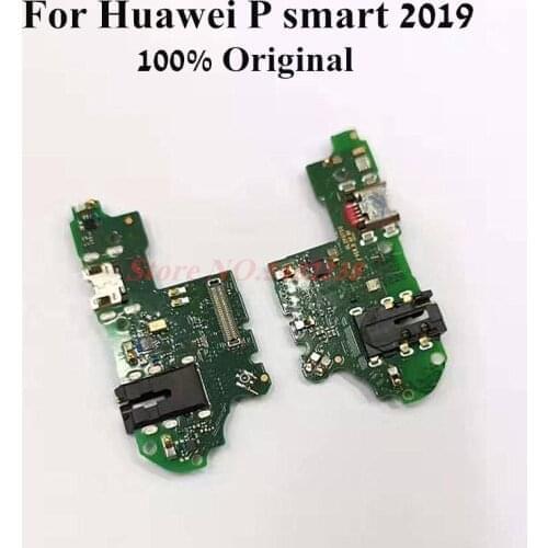 100% Original USB Charging Dock Port Flex Cable For Huawei P smart 2019 Charger Plug Board With Earphone Jack Replacement parts