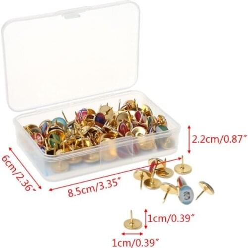 100pcs/box Map Tacks National Flag Glue Thumbtack Push Pins Notice Board Markers Office Supply