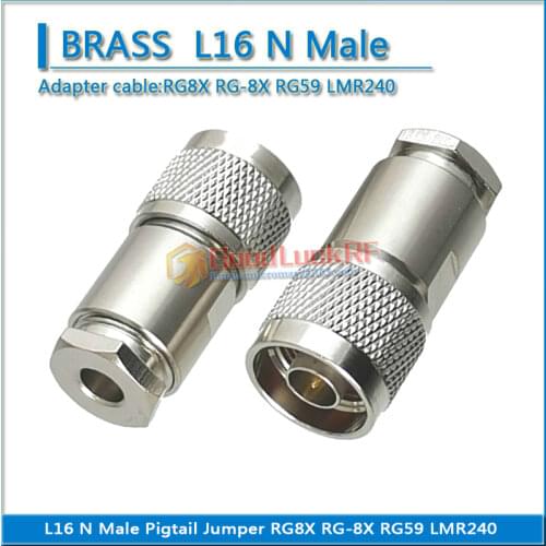1X Pcs N Male Plug Socket Clamp Solder for RG8X RG-8X LMR240 RG59 RF Coaxial Straight Nickel plated RF Coax Connector