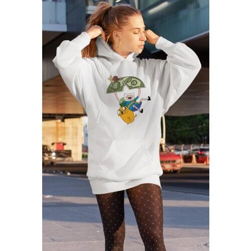 Angemiel Wear Money Sticking Finn And Jack White Dress Sweatshirt Tunik