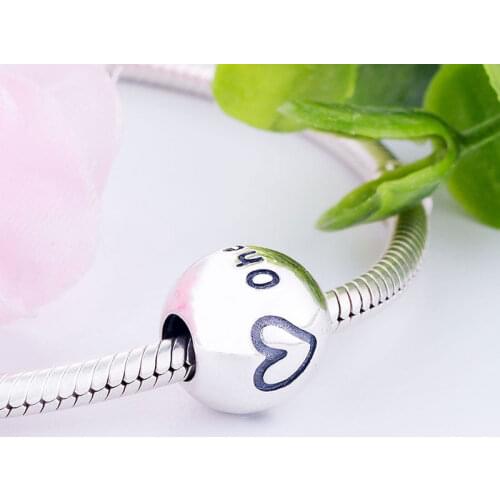 Berloque 925 Sterling Silver Round Charm Beads Fit Original Silver Charm Bracelet DIY Jewelry Making Gift