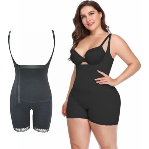 Large Size Slimming Corset Butt Lifter Full Body Bodysuit Shapewear Women Body Shaper Waist Trainer Zipper Corrective Underwear