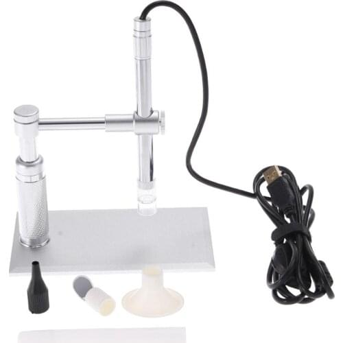 2MP USB Digital Microscope 500x 8 LED Camera Stand Microscopy CMOS Sensor 2 Megapixel Light Source 8 LED Control Wheel Adjust