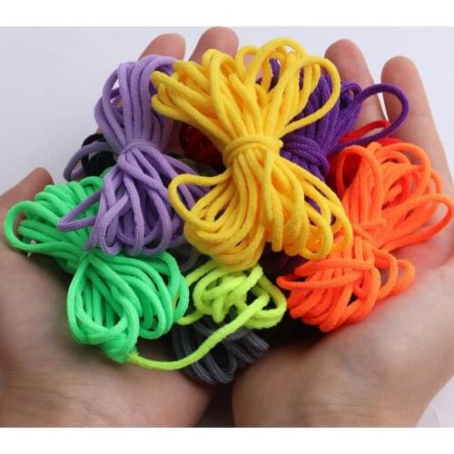 3mm Colorful Polyester Mask Elastic Rope Rubber Band Tape String Mask Ear Hanging Rope Round Cord For Garment DIY Sewing Crafts