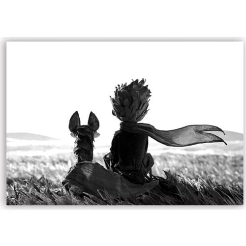 Kids and Animals Black and White Canvas Painting Wall Art Nordic Posters and Prints Wall Pictures for Living Room Decoration