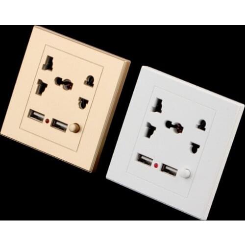 Dual USB Electric Wall Charger Dock Station Socket Power Outlet Panel Plate for iPhone Samsung HTC free shipping