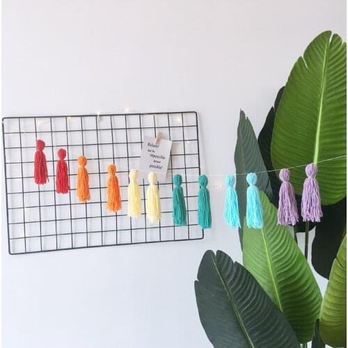 Tassel Garlands String Wall Handmade Hanging Ornaments INS Nordic Wool Kids Room Decoration Baby Shower Party Banner Photo Props
