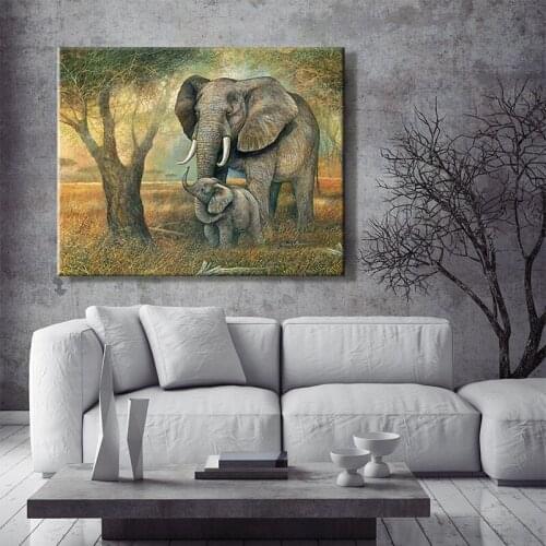 Paint by number art painting by numbers Wild goose Elephant pig Peacock Animal Lovely manual DIY Picture hanging in bedroom