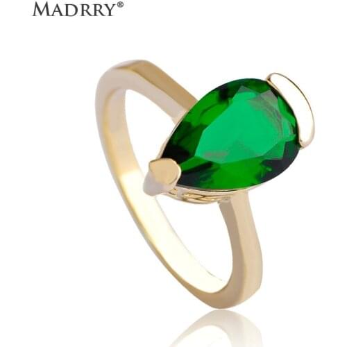 Madrry Summer Spring Green Blue Rings Rhinestone Lustre Anel Bijuterias The Ring O Violetta Free Shipping Fashion 2017 Jewelry