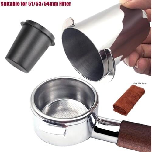 Support Dropshipping Stainless Steel Coffee Dosing Cup Powder Feeder Part for 54/53/51mm Espresso Machine