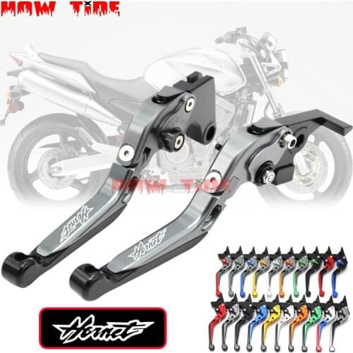 Laser Logo (Hornet)CNC Silver Adjustable Motorcycle Brake Clutch Levers For Honda CB900 CB 900 Hornet 2002-2006 2003 2004 2005