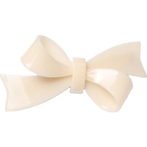 Fashion Women Hair Accessories Wholesale Cream Acrylic Bow Hair Barrettes All Match Hairpins Designer GirlS Trendy Hairggrips