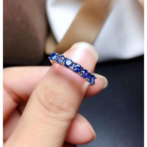 Natural real blue sapphire ring 925 sterling silver Fine handworked jewelry Finger rings