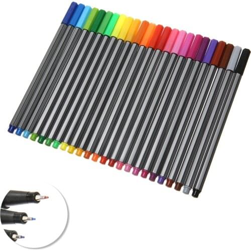 New 24 Colors 0.4mm Fineliner Pens Colored Sketch Fine Draw Marker Pen Set Water Based Assorted Ink Art Painting Markers Pen