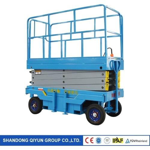 Qiyun 500kg 4m 6m 7m 8m 9m 10m Aerial Working Lift Platform Mobile Hydraulic Scissor Lift with CE ISO used for aerial working