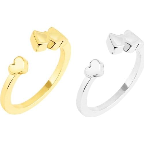 Simple Slim Silver Gold Heart Ring Minimal Delicate Open Heart Ring Heart Ring Understated Love For Ring Promise Unique Gift