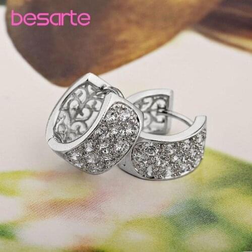 Luxury Gold Hoop Earrings For Women Oorbellen Boucle D'oreille Femme Brinco Ouro Kolczyki Zircon Earing Costume Orecchini E2233