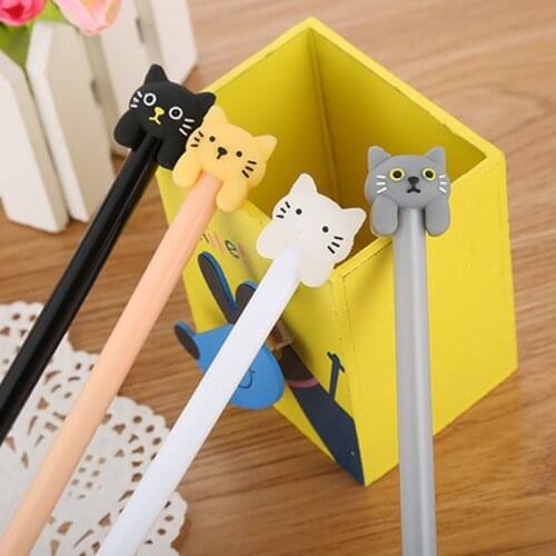 1pcs Cat Cute Pens 0.5mm Kawaii Pen Novelty Stationery Cute Pens Student Black Writing Gel Pen Kawaii Stationery School Supplies